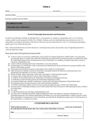 US Citizenship Declaration Form