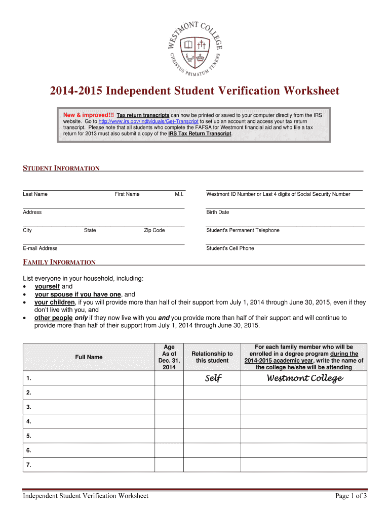 Fillable Online westmont Topic No. 156 Copy or Transcript of Your Tax