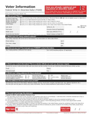 Federal Write-In Absentee Ballot