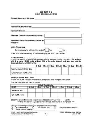 EXHIBIT 7-L RENT SCHEDULE FORM Project Name and Address ... - housing mt