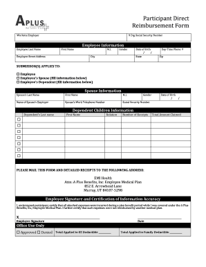 Participant Direct Reimbursement Form