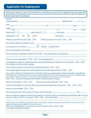 Application for Employment
