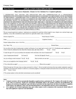 Employment Application Form