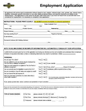 Employment Application Form