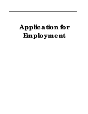 Application for Employment