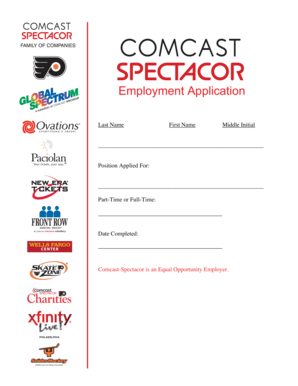 Comcast-Spectacor Employment Application