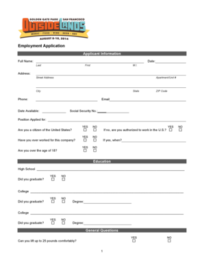 Employment Application Form