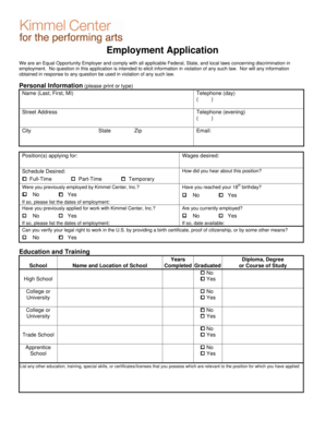 Employment Application Form