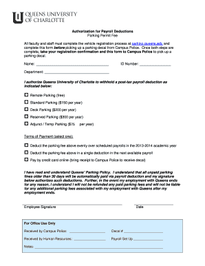 Authorization for Payroll Deductions