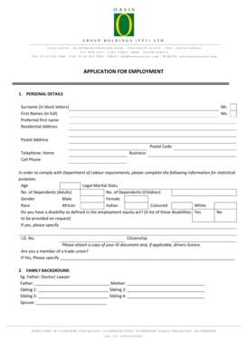 Application for Employment