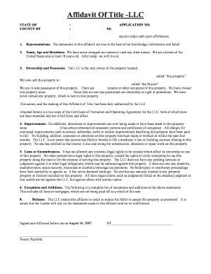 Affidavit of Title - LLC