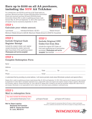 Winchester Ammunition Rebate Form