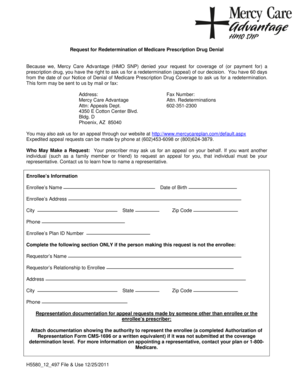 Request for Redetermination of Medicare Prescription Drug Denial