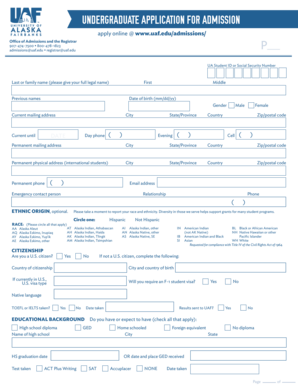 Undergraduate Application for Admission