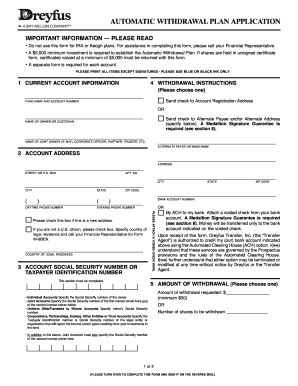 Automatic Withdrawal Plan Application