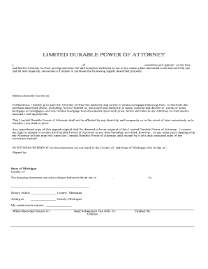 Limited Durable Power of Attorney