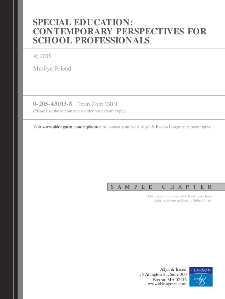 special education contemporary perspectives for school professionals 5th ed pdf Preview on Page 1