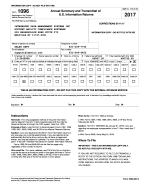 IRS Form 1096 2017