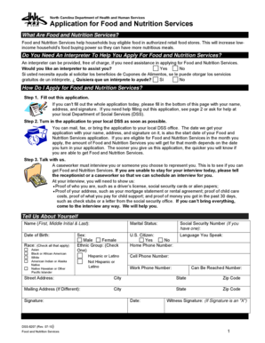 North Carolina Food and Nutrition Services Application