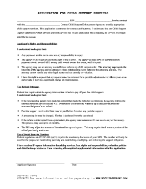 Cabruss County Child Support Services Application