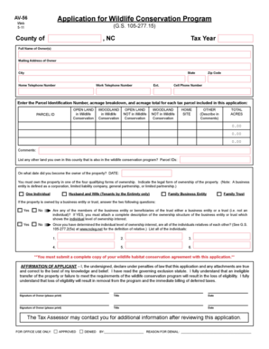 North Carolina Wildlife Conservation Program Application
