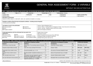 General Risk Assessment Form 3 Variable
