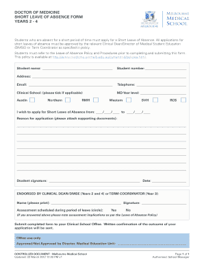 short leave form