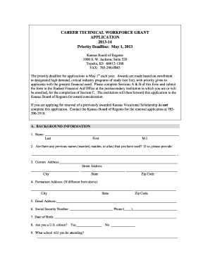 Career Technical Workforce Grant Application