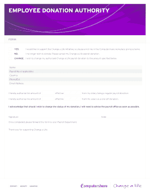 Employee Donation Authority Form