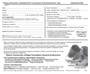Wilson Community College Donation Form