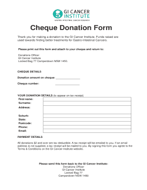 Cheque Donation Form