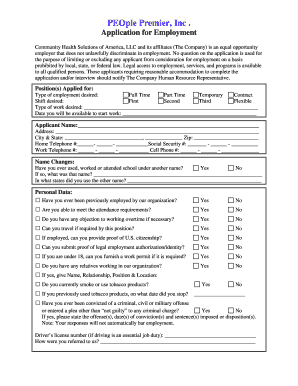 Employment Application Form