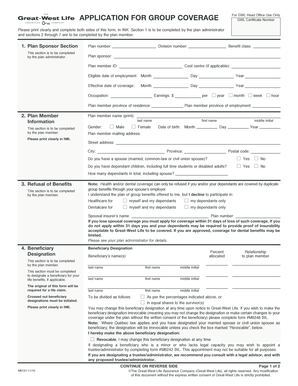 Group Coverage Application Form