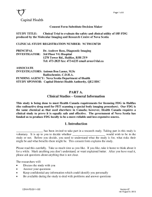 PET Substitute Decision Consent Form - Clinical Trial - cdha nshealth