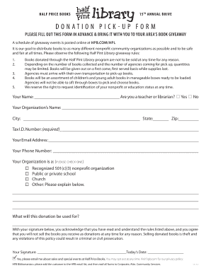 book donation form