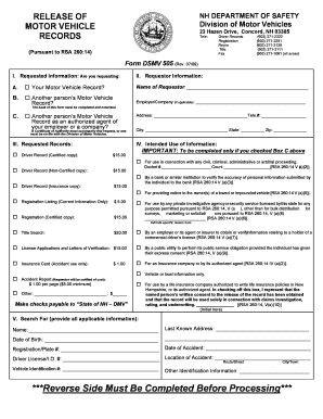 NH Motor Vehicle Records Release Form