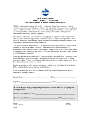 Drug Test Consent Form
