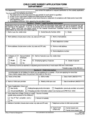 Child Care Subsidy Application Form