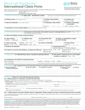 BlueCard Worldwide International Claim Form
