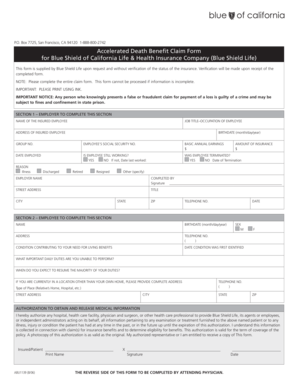 Accelerated Death Benefit Claim Form