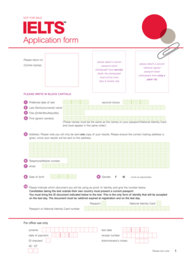 IELTS Application Form