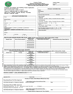 Construction and Demolition Debris Recycling and Reuse Plan