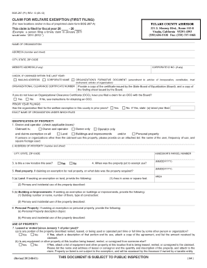 California Welfare Exemption Claim Form