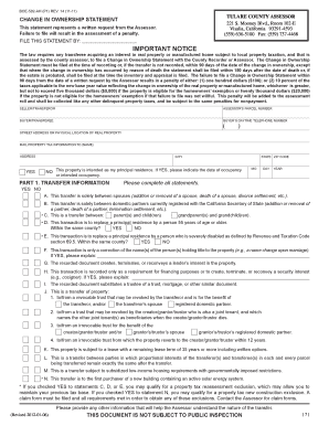 California Change in Ownership Statement