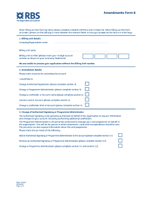 Amendments Form 8