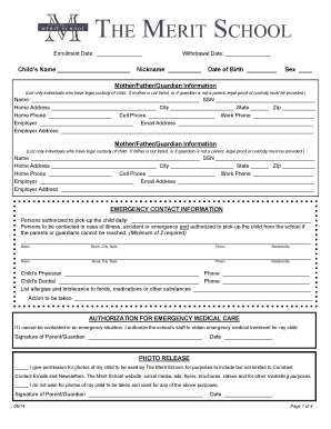 Child Enrollment Form