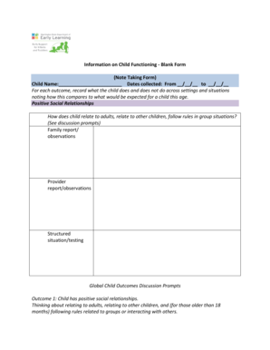 Child Functioning Assessment Form