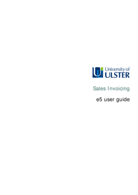 Sales Invoicing e5 user guide - University of Ulster - ulster ac