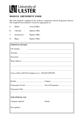 Module Amendment Form