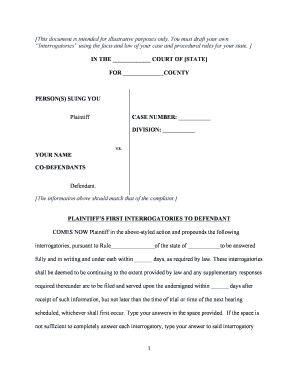 Plaintiff’s First Interrogatories to Defendant